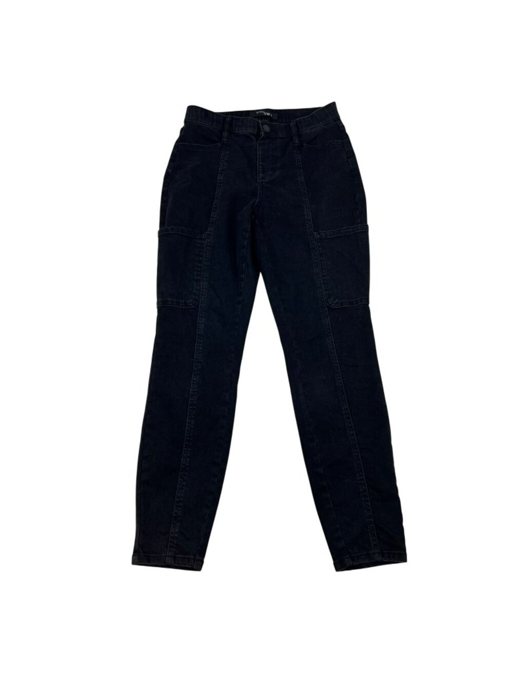 Stitch Star Women’s Skinny Jeans Cargo Pockets Black Size Small